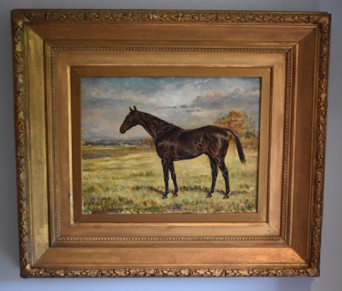 A FINE PAIR OF OIL PAINTINGS OF HORSES BY W WASDELL TRICKETT - ADDITIONAL PHOTO 2