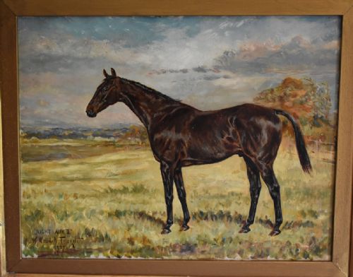 A FINE PAIR OF OIL PAINTINGS OF HORSES BY W WASDELL TRICKETT - ADDITIONAL PHOTO 4