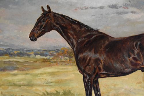 A FINE PAIR OF OIL PAINTINGS OF HORSES BY W WASDELL TRICKETT - ADDITIONAL PHOTO 5