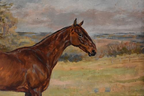 A FINE PAIR OF OIL PAINTINGS OF HORSES BY W WASDELL TRICKETT - ADDITIONAL PHOTO 8