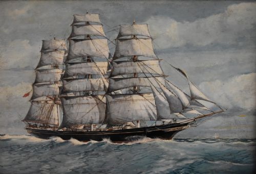 PAIR OF OIL PAINTINGS OF FAMOUS SHIPS - ADDITIONAL PHOTO 2