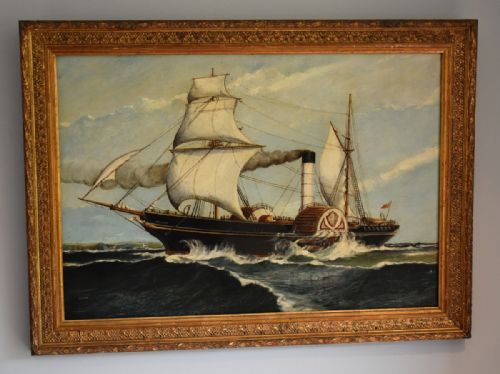 PAIR OF OIL PAINTINGS OF FAMOUS SHIPS - ADDITIONAL PHOTO 3