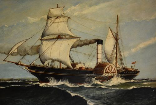PAIR OF OIL PAINTINGS OF FAMOUS SHIPS - ADDITIONAL PHOTO 4