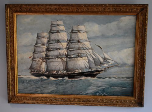 PAIR OF OIL PAINTINGS OF FAMOUS SHIPS - ADDITIONAL PHOTO 6