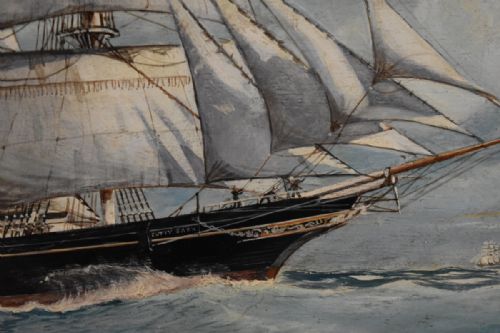 PAIR OF OIL PAINTINGS OF FAMOUS SHIPS - ADDITIONAL PHOTO 8