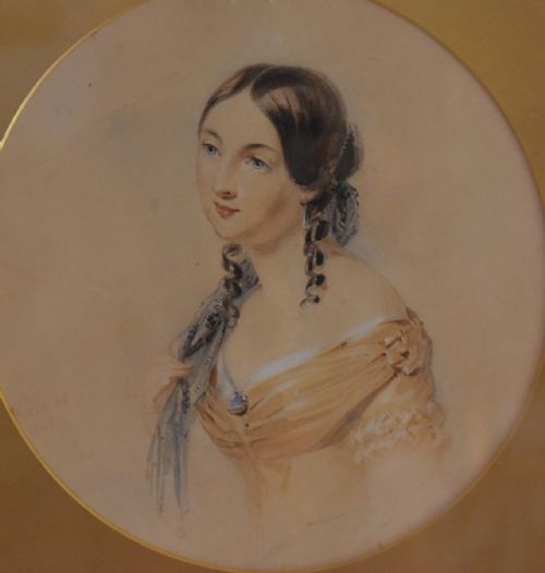 WATERCOLOUR PORTRAIT OF A YOUNG WOMAN BY BENJAMIN RICHARD GREEN - ADDITIONAL PHOTO 2