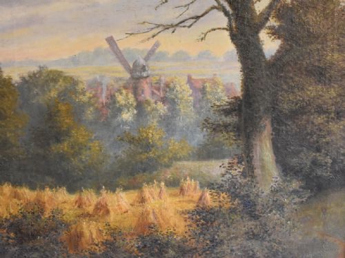 LARGE VICTORIAN LANDSCAPE OIL PAINTING - ADDITIONAL PHOTO 6