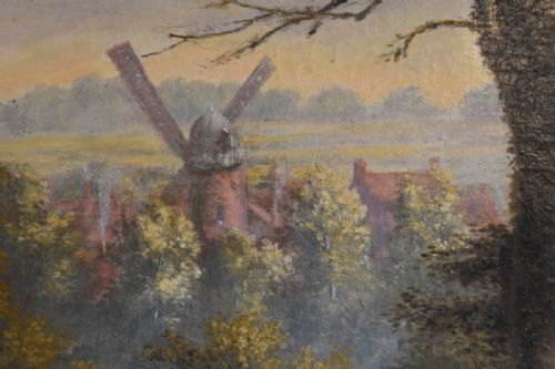 LARGE VICTORIAN LANDSCAPE OIL PAINTING - ADDITIONAL PHOTO 7