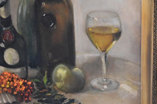 STILL LIFE OIL PAINTING OF BOTTLES - ADDITIONAL PHOTO 2