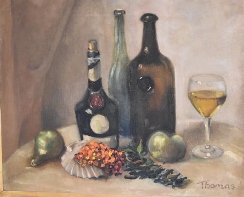 STILL LIFE OIL PAINTING OF BOTTLES - ADDITIONAL PHOTO 3