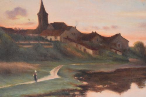 PAIR OF FRENCH LANDSCAPE OIL PAINTINGS - ADDITIONAL PHOTO 8