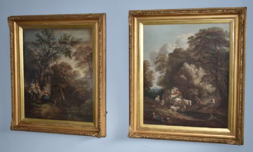 fine pair of victorian prints after gainsborough - CATEGORY: ANTIQUE ART - DATED 1860