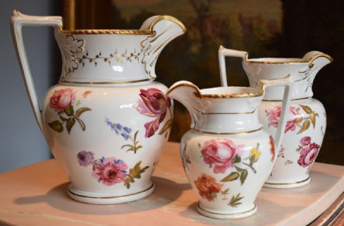FINE SET OF REGENCY ENGLISH PORCELAIN JUGS - ADDITIONAL PHOTO 8