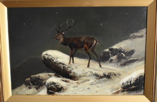 'THE MIDNIGHT HOUR' OIL PAINTING BY CLARENCE ROE - ADDITIONAL PHOTO 5