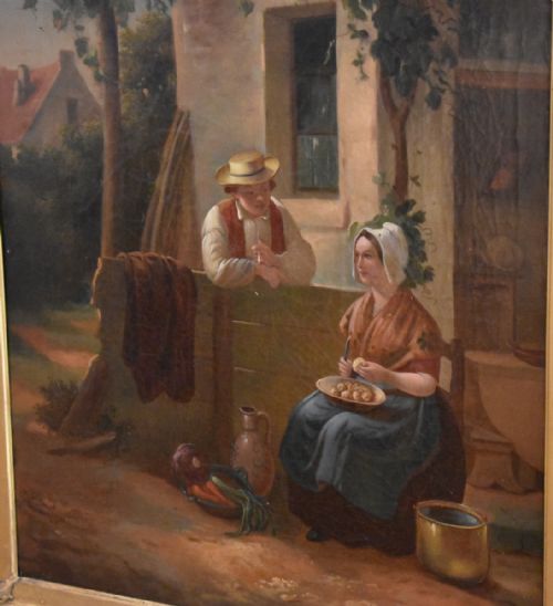 LARGE VICTORIAN OIL PAINTING IN SUPERB GILT FRAME - ADDITIONAL PHOTO 2