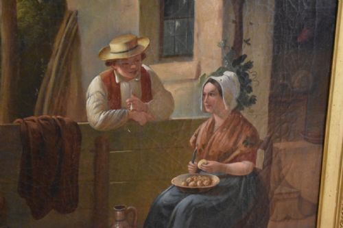 LARGE VICTORIAN OIL PAINTING IN SUPERB GILT FRAME - ADDITIONAL PHOTO 4