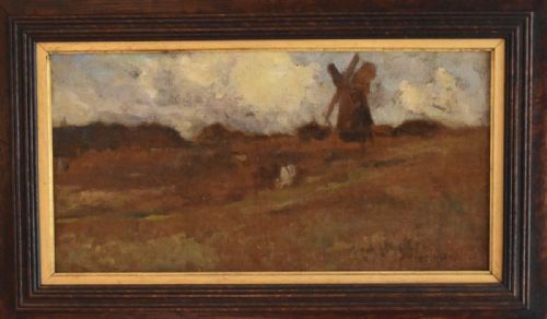 OIL PAINTING OF THACKSTEAD MILL BY BERTRAM PRIESTMAN - ADDITIONAL PHOTO 2