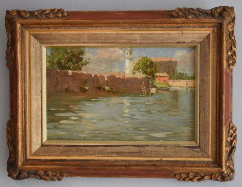 VENETIAN OIL PAINTING BY JEANBAPTISTE VALENTINELLI - ADDITIONAL PHOTO 1