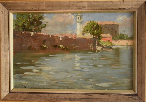 VENETIAN OIL PAINTING BY JEANBAPTISTE VALENTINELLI - ADDITIONAL PHOTO 2