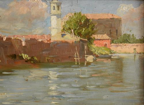 VENETIAN OIL PAINTING BY JEANBAPTISTE VALENTINELLI - ADDITIONAL PHOTO 5