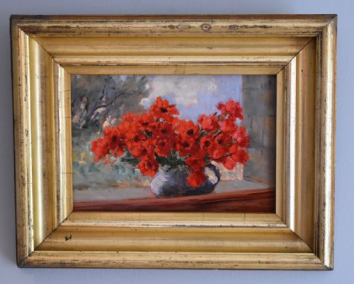 ITALIAN OIL PAINTING OF FLOWERS - ADDITIONAL PHOTO 1