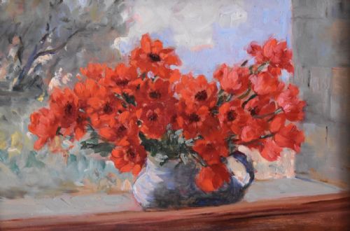 ITALIAN OIL PAINTING OF FLOWERS - ADDITIONAL PHOTO 2