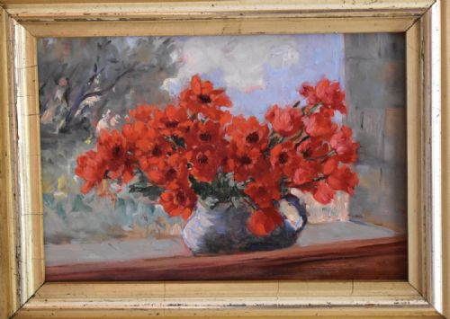 ITALIAN OIL PAINTING OF FLOWERS - ADDITIONAL PHOTO 3