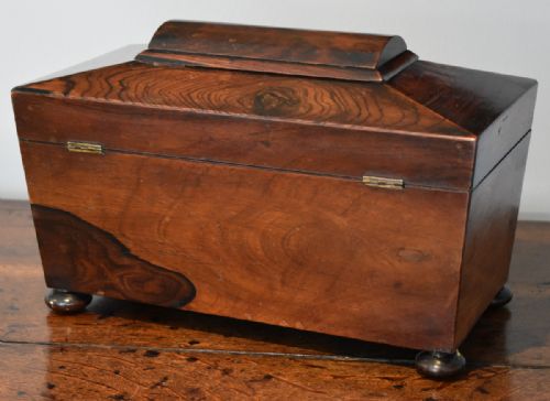 FINE REGENCY ROSEWOOD TEA CADDY - ADDITIONAL PHOTO 2