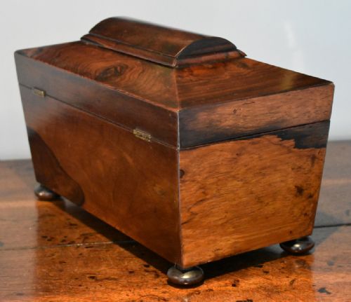 FINE REGENCY ROSEWOOD TEA CADDY - ADDITIONAL PHOTO 3