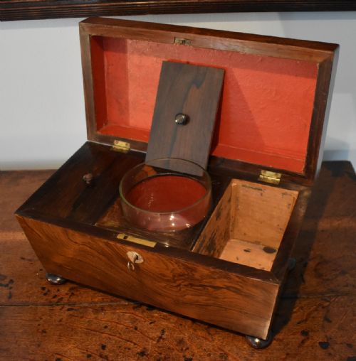 FINE REGENCY ROSEWOOD TEA CADDY - ADDITIONAL PHOTO 7