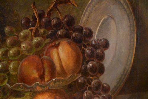 VICTORIAN STILL LIFE OIL PAINTING BY ADUNNINGTON - ADDITIONAL PHOTO 5