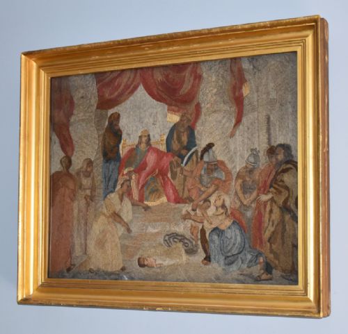 georgian needlework 'the judgement of soloman' - CATEGORY: ANTIQUE MISCELLANEOUS - DATED 1800