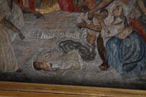 GEORGIAN NEEDLEWORK 'THE JUDGEMENT OF SOLOMAN' - ADDITIONAL PHOTO 4