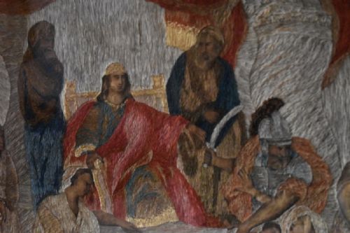 GEORGIAN NEEDLEWORK 'THE JUDGEMENT OF SOLOMAN' - ADDITIONAL PHOTO 5