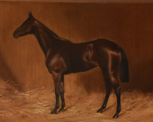 FINE OIL PAINTING OF A HORSE BY MADAMS - ADDITIONAL PHOTO 2