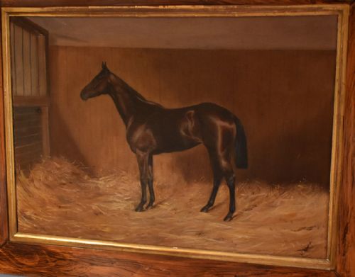 FINE OIL PAINTING OF A HORSE BY MADAMS - ADDITIONAL PHOTO 3