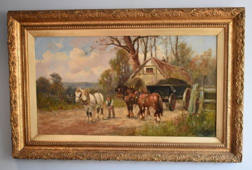 LARGE OIL PAINTING BY CHARLES W OSWALD - ADDITIONAL PHOTO 1