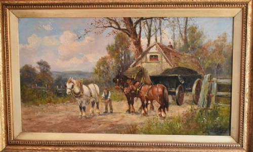 LARGE OIL PAINTING BY CHARLES W OSWALD - ADDITIONAL PHOTO 2