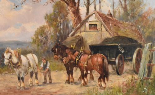 LARGE OIL PAINTING BY CHARLES W OSWALD - ADDITIONAL PHOTO 3