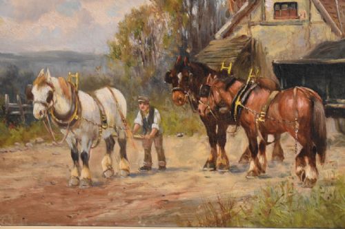 LARGE OIL PAINTING BY CHARLES W OSWALD - ADDITIONAL PHOTO 6