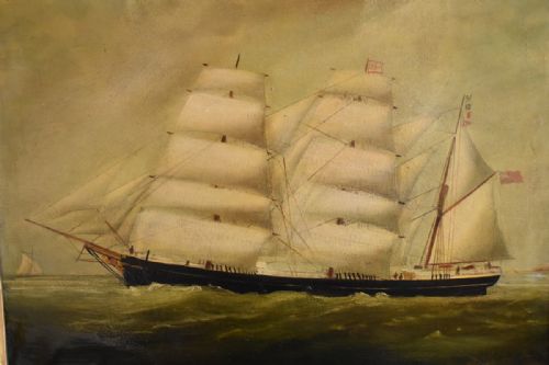 FINE VICTORIAN MARINE OLEOGRAPH - ADDITIONAL PHOTO 3