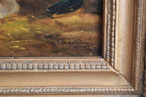 FINE PAIR OF OIL PAINTINGS OF CHICKENS - ADDITIONAL PHOTO 8