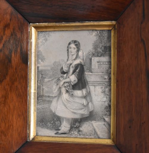 PAIR OF EARLY VICTORIAN PRINTS IN SUPERB ROSEWOOD FRAMES - ADDITIONAL PHOTO 3