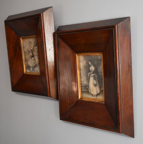 PAIR OF EARLY VICTORIAN PRINTS IN SUPERB ROSEWOOD FRAMES - ADDITIONAL PHOTO 4