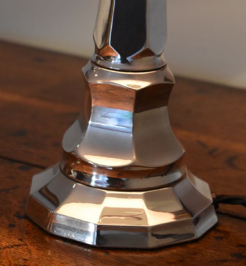 SOLID SILVER ART DECO TABLE LAMP - ADDITIONAL PHOTO 2