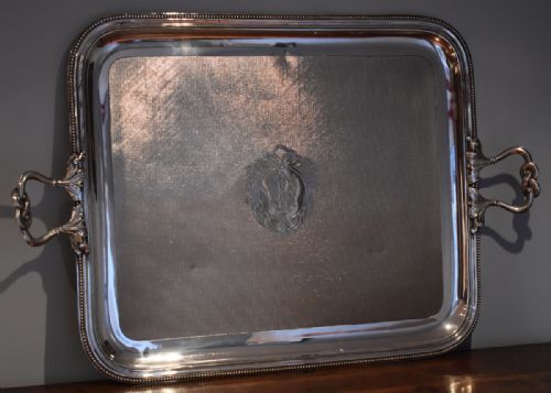 FINE VERY LARGE SILVER PLATE TRAY - ADDITIONAL PHOTO 1