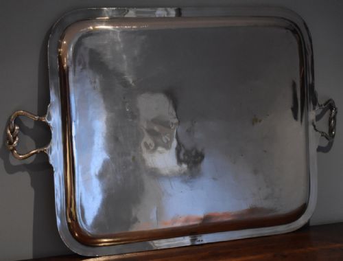 FINE VERY LARGE SILVER PLATE TRAY - ADDITIONAL PHOTO 5