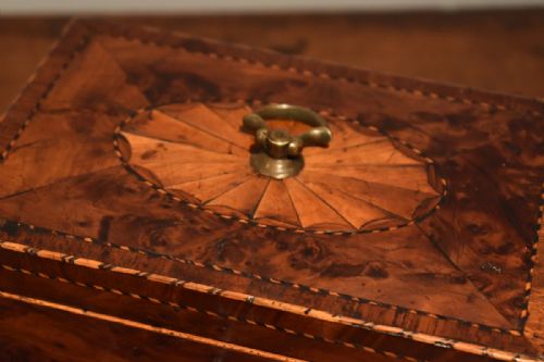 GEORGIAN BUR YEW TEA CADDY - ADDITIONAL PHOTO 4