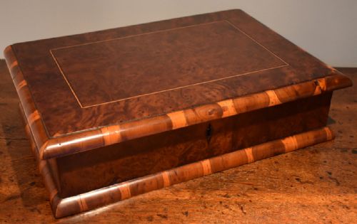 rare bur yew deed box - CATEGORY: ANTIQUE BOXES - DATED REGENCY