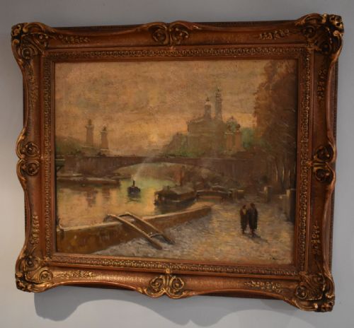 french impressionist oil of paris - CATEGORY: ANTIQUE ART - DATED 1940